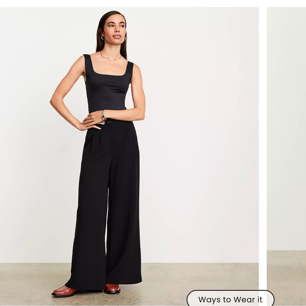 Elegant Black Wide-Leg Women's Pants